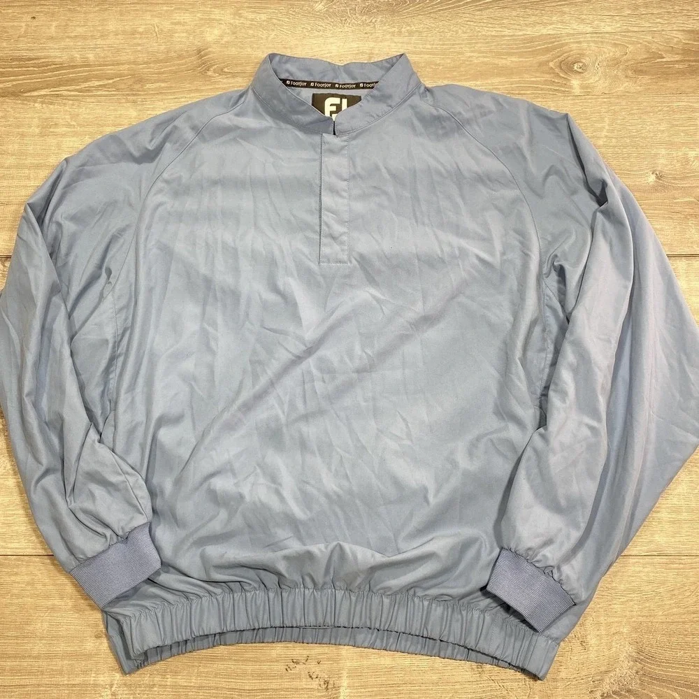 FootJoy Jacket Mens Large‎ Blue Snap Pullover Golf Windbreaker Lightweight
